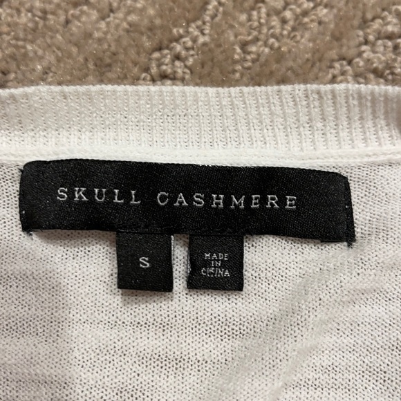 Skull cashmere white burnout long sleeve Small - Picture 3 of 5